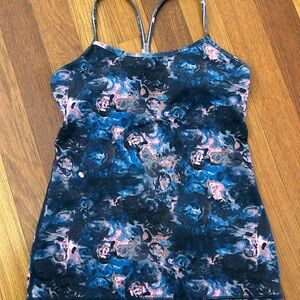 lululemon athletica Blue and Pink Floral Camisole